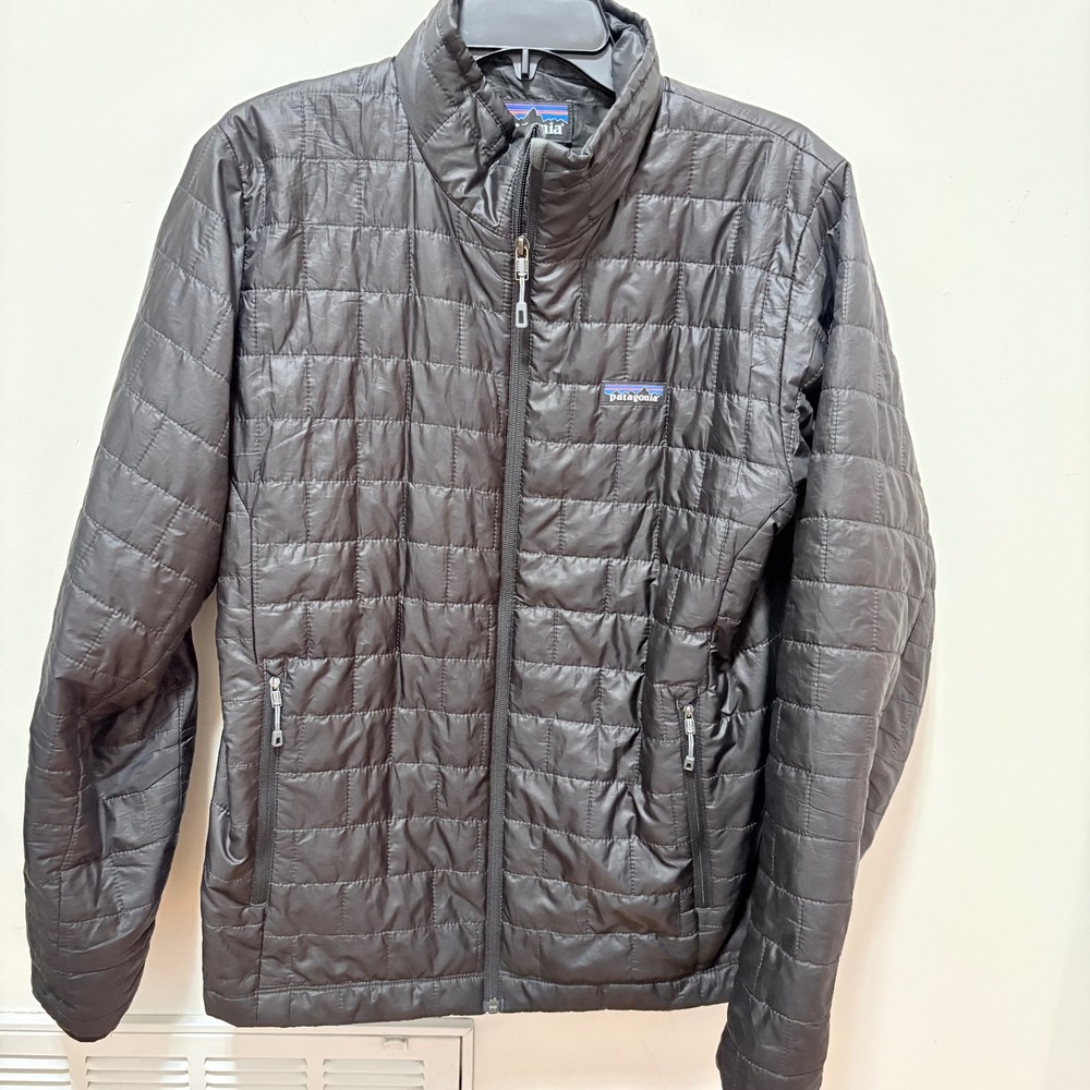 Patagonia Nano Puff Insulated Jacket Mens Black size M Quilted Full Zip Puffer